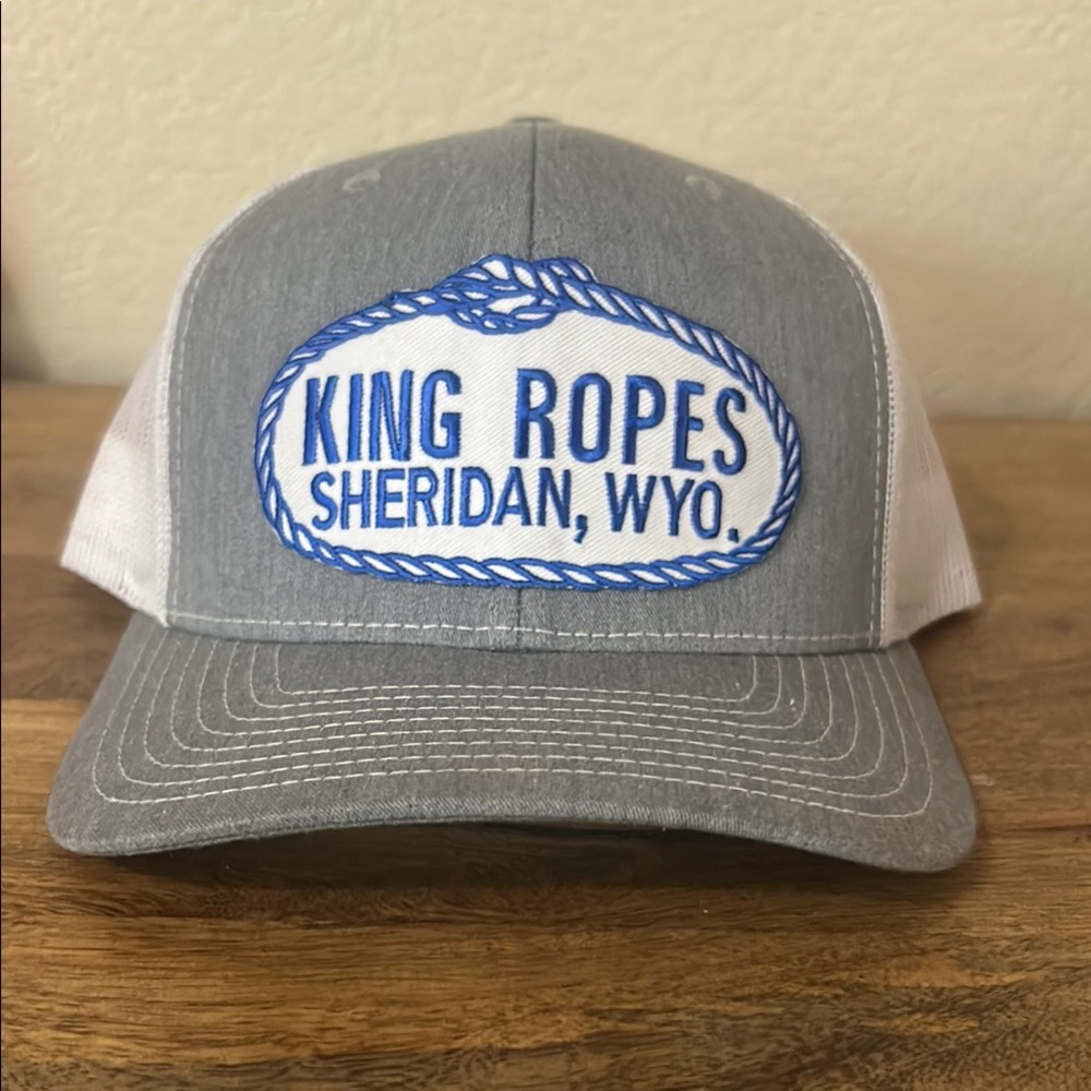 King Ropes Gray and White Richardson 112 Trucker Hat